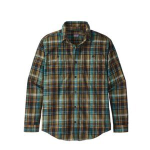 Patagonia - Long-Sleeved Pima Cotton Shirt 53837 | Medium | Green Blue Plaid